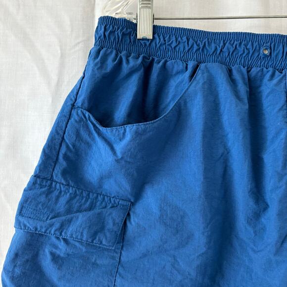 90s Adidas Mens Blue 3 Stripe Nylon Athletic Training Cargo Shorts Large - Picture 6 of 7